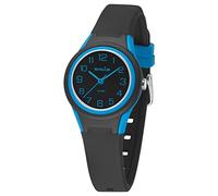 SINAR XB-47-1 - Orologio da polso unisex per bambini, analogico, al quarzo, 10 bar, impermeabile, nero e blu, nero/blu, cinghia