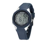 SINAR XV-19-2 - Orologio da polso unisex da uomo, al quarzo, 10 bar, con cinturino in silicone, 5 allarmi e luce blu scuro, Blu, cinghia