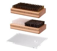 Sinbana 3pz Kit di Spazzole per Cera Sci e Snowboard, Due in Uno Accessori la Pulizia con Crine di Cavallo Nylon Raschietto in Acrilico per Sci e Snowboard