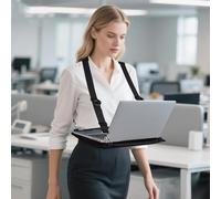 Sinbana Imbracatura Portatile per Laptop da Passeggio, Supporto Regolabile Indossabile Laptop con Cinghie Ergonomiche Tablet da 40,6 cm E-Reader per Lavori All'Aperto