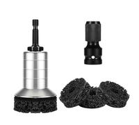 Sinbana Kit per Pulizia dei Mozzi Ruota, Strumento della Superficie Perni Freno Include 1 Testina Pulizia 1 Adattatore e 3 Tamponi Compatibile con Avvitatori a Percussione 1/2" Trapani Elettrici