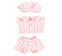 Sinbana Set Pigiama per Bambole, Top e Pantaloni Rosa con Fiocco e Maschera gli Occhi Graziosi Accessori Costumi Giocattolo per Bambole da 15 cm a 17 cm Decorazione Esposizione