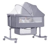 Sinbide Culla Neonato Fianco Letto per Cosleeping, regolabile in altezza e pieghevole, lettino da viaggio con zanzariera e cesto portaoggetti, regalo per bambino (97*63*80CM, 2 regolabili in altezza)