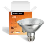 SINCELIGHT PAR30s Lampadina a LED con Attacco E27, 10W (85W Equivalenti), Bianco Caldo (2700K), CRI 92, 850lm, Angolo di Emissione 38°, Confezione da 1