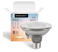 SINCELIGHT PAR30s Lampadina a LED con Attacco E27, 8W (100W Equivalenti), da Bianco Caldo a Bianco Freddo Orientabile (2700K-6000K), CRI 95, 1050lm, Impermeabile IP65, Confezione da 1
