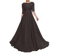 Sincemeet Abiti per la Madre della Sposa in Pizzo Abito da Sposa Lungo in Chiffon a Maniche Corte Abiti da Sera Formali