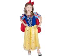 Sincere Party Abito da Bianca Neve Deluxe per ragazza con capello e fascia 3-4 anni