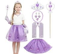 Sincere Party Accessori per Costume da Principessa per Ragazze, per Cosplay, Set di tutù Rapunzel, per Ragazze dai 3 agli 8 Anni, Viola