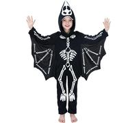 Sincere Party bagliore nel costume da pipipistrello scuro con cappuccio -tuta con ali collegate per bambini L(7-9)