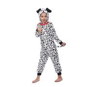 Sincere Party Bambini Animale Onesie Costume, Unisex Spotted Dog Onesie Costume, Dalmati Onesie Costume, Bambini Halloween/Natale/Carnevale Festival Costume per Bambini 6-8