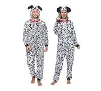 Sincere Party Costume Adulto Dalmata Onesie,Jumpsuit in Pile Dalmata Pigiama da Uomo e Donna Piccolo