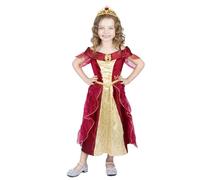 Sincere Party Costume Cosplay di lusso rosso Belle principessa vestito ragazza con Tiara 3-4 anni
