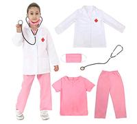 Sincere Party Costume da dottore unisex per bambini, set da gioco di ruolo da dottore Set Rosa 7-9 anni