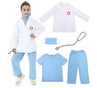 Sincere Party Costume da dottore unisex per bambini, set da gioco di ruolo da dottore stile D 5-7 anni