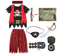Sincere Party costume da pirata per bambini, set completo di 8 pezzi di giochi di ruolo da pirata 3-4 anni