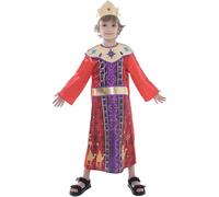 Sincere Party Costume da Re Magio del Presepe di Natale per bambini Vestirsi da Re di Natale con corona in tessuto, viola, 9-10 anni