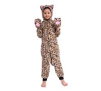 Sincere Party Costume da tutina di ghepardo in pile di Halloween Leopard Cat Costume for Kids M(6-8)