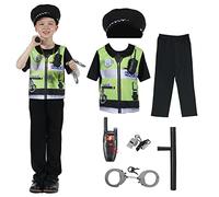 Sincere Party Costume dell'agente di polizia dei bambini Costume dell'agente di polizia dei bambini Cop Fancy Dress Up Cosutme per i ragazzi e le ragazze 3-4 Anni