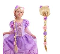 Sincere Party Ragazza principessa parrucca, capelli lunghi intrecciati parrucca bionda per la festa di Halloween, vestire gioco di ruolo
