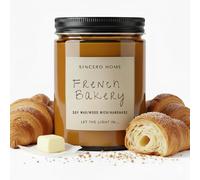 SINCERO HOME: Candela Artigianale di Cera di Soia con Stoppino in Legno e Aroma di Panetteria Fresca, 400g, Durata 60 Ore, Perfetta per Aromaterapia, Relax e Decorazione Elegante