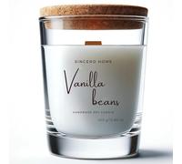 SINCERO HOME Candela Profumata alla Vaniglia in Cera di Soia, Stoppino in Legno, Ecologica e Artigianale, Atmosfera Accogliente, Perfetta per Meditazione e Regali