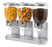 Sinceroduct Cereal Dispenser Countertop 2 l, set di 3 distributori per il piano di lavoro, dispenser ermetico per cereali, riso, grani, caramelle, chicchi di caffè