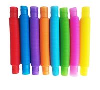 SinChic Tubi Bambini Che Si Allungano,8 PCS Colorati Pop Tube Tubi Allungabili Gioco Plastica Pop Tube Educativi Tube Tubi Pop Stretch Multicolore Divertenti Tube per Alleviare Lo Stress e L'ansia