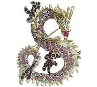 Sindary Art Style - Spilla a forma di drago, 6 cm, con cristalli austriaci