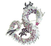Sindary Art Style - Spilla a forma di drago, 6 cm, con cristalli austriaci