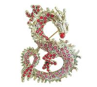 Sindary Art Style - Spilla a forma di drago, 6 cm, con cristalli austriaci, Medium, Cristallo, Strass