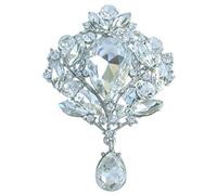 Sindary Jewellery UKB4082 - Spilla a forma di goccia con cristalli austriaci, Medium, Cristallo, Strass