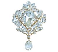 Sindary Jewellery UKB4082 - Spilla a forma di goccia con cristalli austriaci, Medium, Cristallo, Strass
