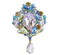 Sindary Jewellery UKB4082 - Spilla a forma di goccia con cristalli austriaci, Medium, Cristallo, Strass