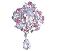 Sindary Jewellery UKB4082 - Spilla a forma di goccia con cristalli austriaci, Medium, Cristallo, Strass