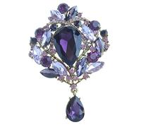 Sindary Jewellery UKB4082 - Spilla a forma di goccia con cristalli austriaci, Medium, Cristallo, Strass
