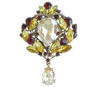 Sindary Jewellery UKB4082 - Spilla a forma di goccia con cristalli austriaci, Medium, Cristallo, Strass