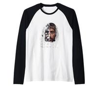 Sindone di Torino Volto di Gesù Cristo Cattolico Maglia con Maniche Raglan