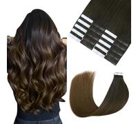 Sindra Extension adesive per capelli naturali, da nero naturale a marrone, extension adesive per capelli naturali, 50 cm, 20 pezzi, 50 g, extension per capelli naturali (T50 - 1 BT4)