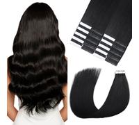 Sindra Extension adesive per capelli umani naturali e capelli umani in capelli di estensione nera di capelli Remy 55 cm 20 pezzi 50 g (T55-1)