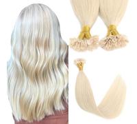 Sindra Extension Capelli Veri 40g Bionda Bianca Extension Capelli Veri Cheratina Remy Lisci 40 cm 50ciocche Utip#60-40cm