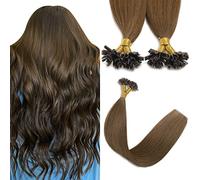 Sindra Parrucca Donna Capelli Veri Umani U Tip Hair Extension 40cm Castano Cioccolato 50Pezzi 40g Keratina Capelli Umani Estensioni Cheratina Nail Tip Extension U#4-40cm