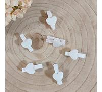 Sindy Bomboniere Mollette Legno segnaposto Matrimonio 60 Pezzi (Cuore Bianco)