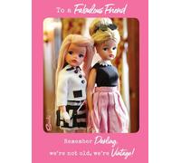 Sindy Favoloso biglietto di compleanno per un amico con scritta in inglese We're Not old, We're 'Vintage