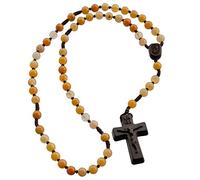 Sine Cera - Rosario cattolico in giada/giuggiola, 5 decenni, perline lisce da 6 mm