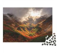 Sine Mountain Puzzle for Adults 1000Pc Recyclable Paper Golden Autumn Hills Jigsaw Puzzles Educational Game Sfida Ideal for Family And Friends Gifts 52x38cm/1000pcs