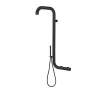 SINED Arborea Doccia Esterna Da Parete In Acciaio 316l Con Ingresso Acqua Calda e Fredda Nera