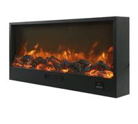 SINED Caminetto Ispica Caminetto Elettrico Da Incasso Lungo 108 Cm Da 1500w Nero