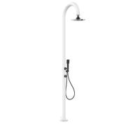 Doccia da Giardino esterno LUNA-ALU-D-BIANCA-SENSOR Doppio Attacco Dimensioni 26x37x h 200,7 cm Con Soffione I-switch Sensor Rotondo Acqua Fredda E CALDA colore bianco bianco