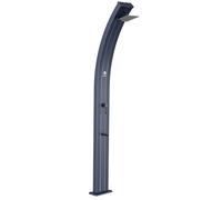 SINED Doccia Solare Alta 225,4 Cm Per Piscina Esterna In Alluminio Con Serbatoio Da 30 Litri, Soffione Quadrato, Miscelatore e Rubinetto Lavapiedi Grigio RAL 9023 Modello: DOCCIA-LEA-GRIGIA.