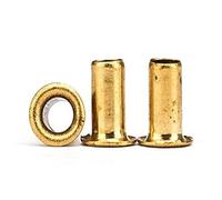 SINEKY 100 pz Occhielli in Ottone Rivetto A Testa Tonda Foro Passante Rivetto Dado in Rame M2 M3 M4 M5 M6(M3x4)